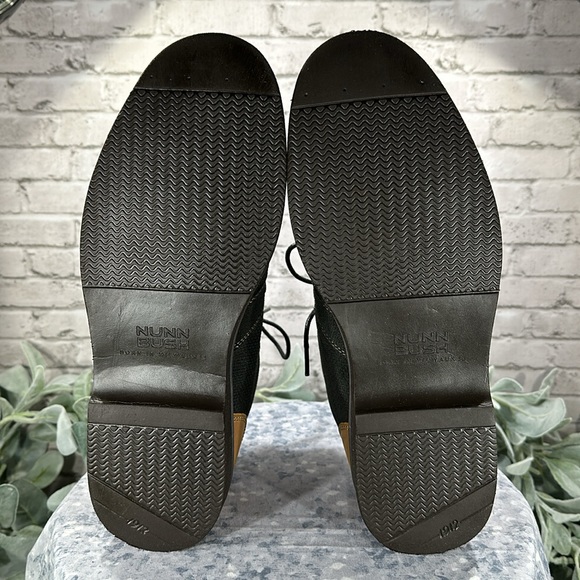 Nunn Bush Barklay Black Leather Plain Toe Casual Lace-Up Ankle Boots Men’s 9M - Picture 8 of 14